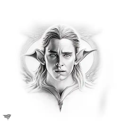 lord of the ring elf tattoo design idea