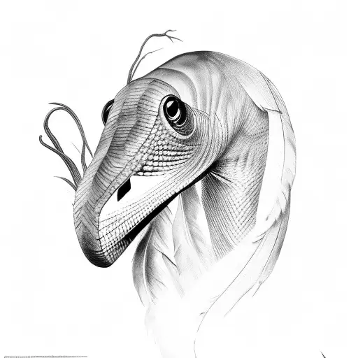 Black mamba with feathers tattoo design idea