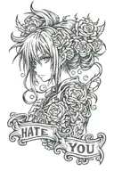 hate you tattoo design idea