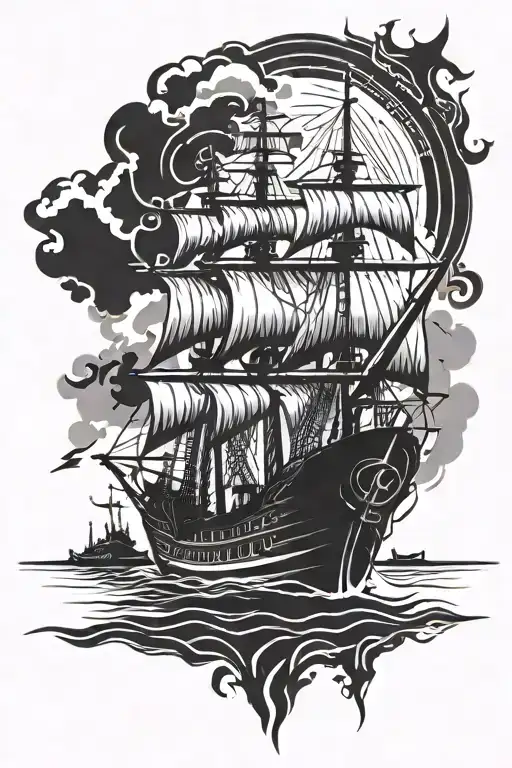 Burn the Boats tattoo design idea