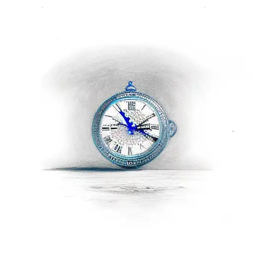 blue eye, clock sayong 11:50, date 05/11/2019 tattoo design idea