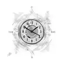 blue eye, clock sayong 11:50, date 05/11/2019 tattoo design idea