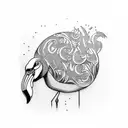 flamingo with 7 tattoo design idea