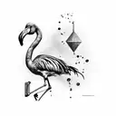 number 7 and flamingo  tattoo design idea