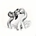 number 7 and flamingo  tattoo design idea