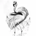 number 7 and flamingo  tattoo design idea