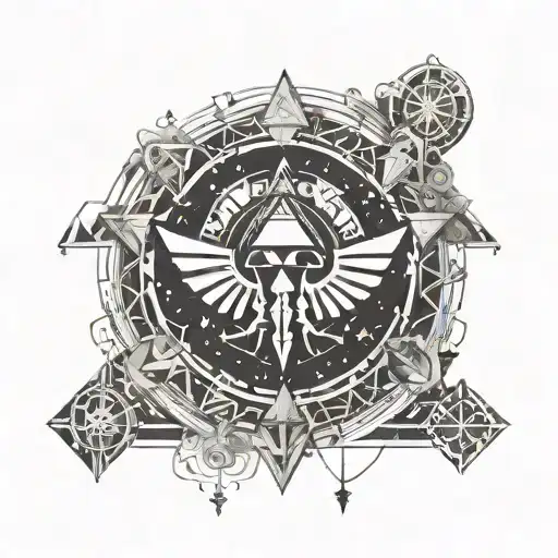 incorporate zelda in a space themed tattoo tattoo design idea