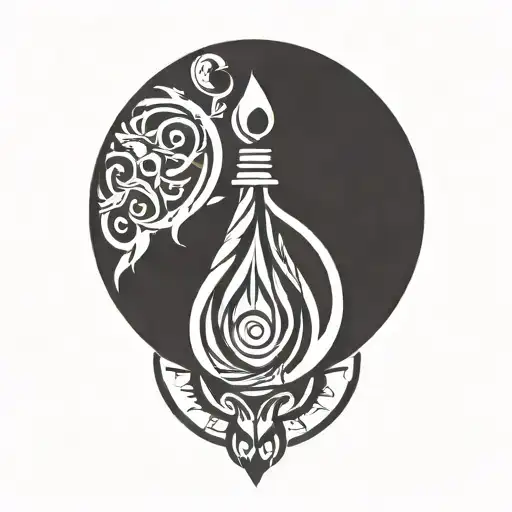 wisdom and light symbol intertwined along with zelda wind waker tattoo design idea