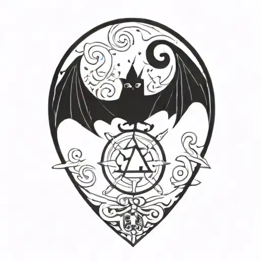 wisdom and light symbol intertwined along with zelda wind waker tattoo design idea