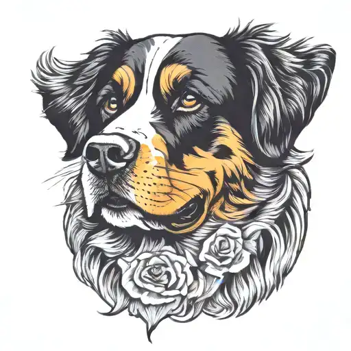 change the dog to a golden retriever tattoo design idea