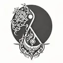 wisdom and light symbol intertwined along with zelda wind waker tattoo design idea