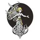 wisdom and light symbol intertwined along with zelda wind waker tattoo design idea