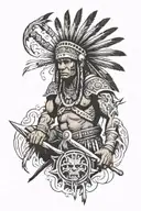 taino indian warrior tattoo design idea