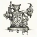 roman numeral 1 with a gas pump jack tattoo design idea