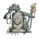 roman numeral 1 with a gas pump jack tattoo design idea