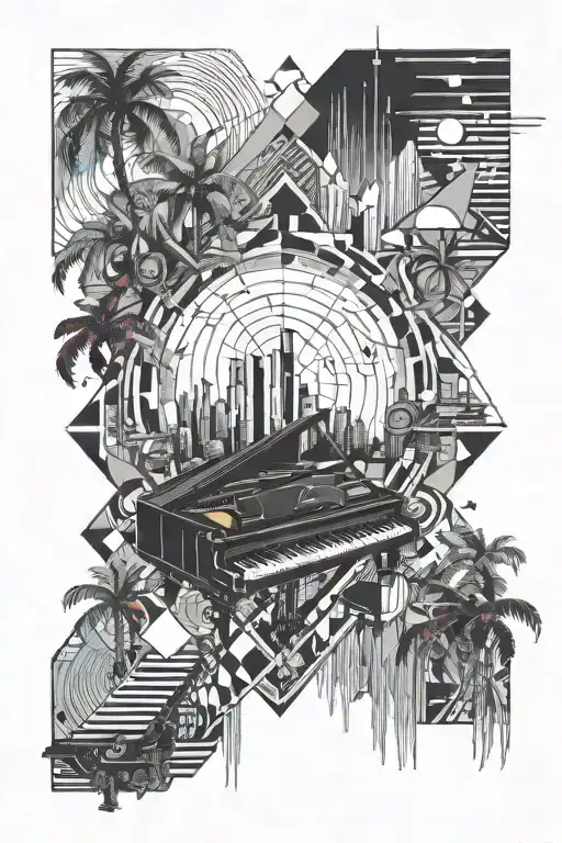 compas, geometry, palm, tenis, piano, family, storm, life, see, vine, paint, city tattoo design idea