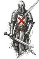 Templar knight with a sword tattoo design idea