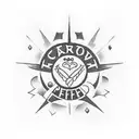 A tattoo design inspired by the TV show 'Friends', with iconic elements like the Central Perk coffee shop and the characters surrounded by nature motifs tattoo design idea