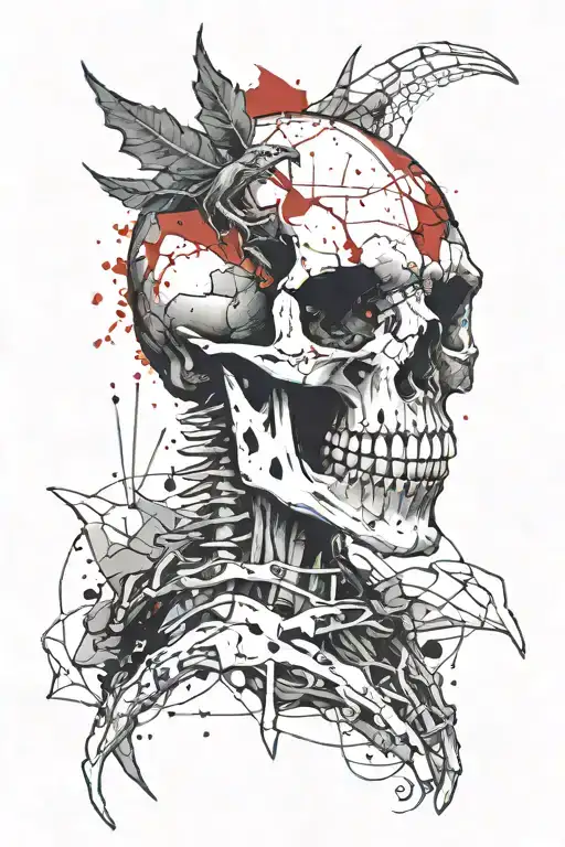 Dinosaur skull tattoo design idea