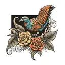 VS-  with a Pheasant overlapping  tattoo design idea