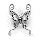 butterfly and snake tattoo design idea