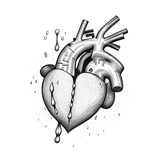 Crying Heart tattoo design idea
