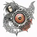 sharingan uchiha madara reaper tattoo design idea