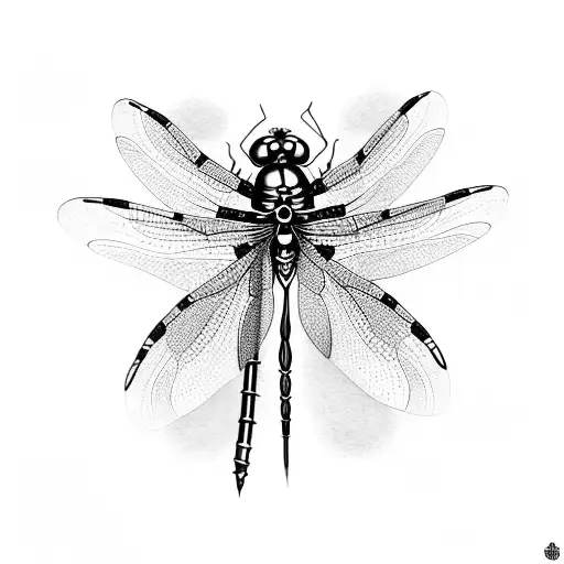 Dragonfly whose body is a semicolon tattoo design idea