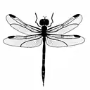 Dragonfly. Its body is a semicolon tattoo design idea