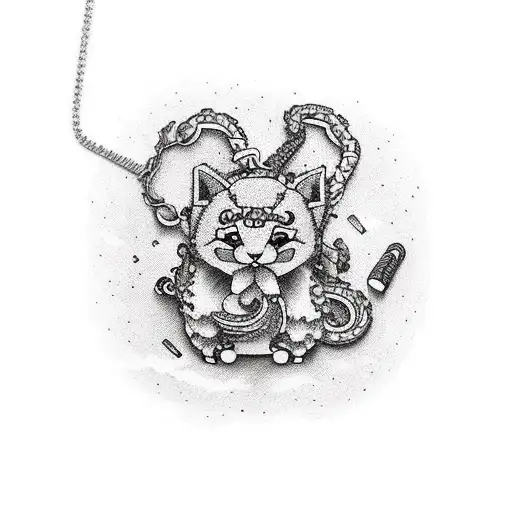 cute chains with the name Israel tattoo design idea