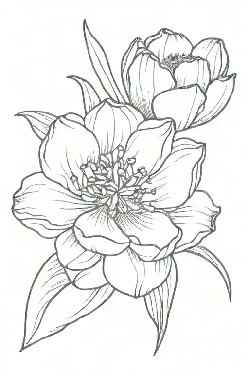 tulip lilac pink hyacinth peony lily flower tattoo design idea