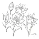 tulip rose lily hyacinth lilac flowers tattoo design idea