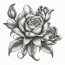 tulip rose lily hyacinth lilac flowers tattoo design idea