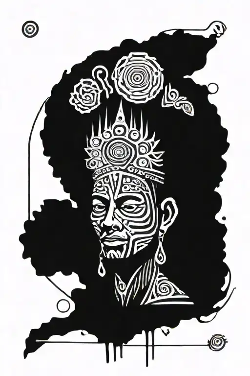 peruvian man with chakras tattoo design idea