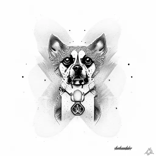 borderlands dog  tattoo design idea