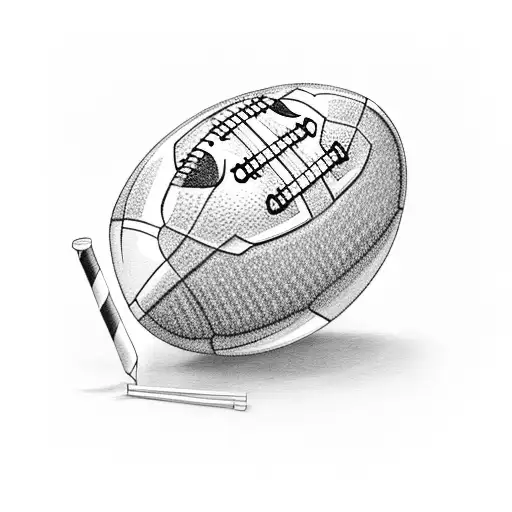 A football-themed cocktail with a football-shaped glass tattoo design idea