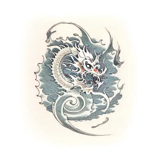 dragon monkey Koi oni tiger Kanagawa wave tattoo design idea