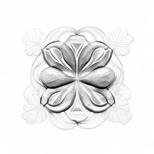 4 leaf Clover tattoo design idea