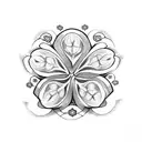 4 leaf Clover tattoo design idea