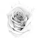 red rose and black Rose  tattoo design idea
