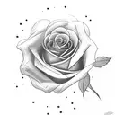 red rose and black Rose  tattoo design idea