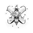 skater with ice cream tattoo design idea