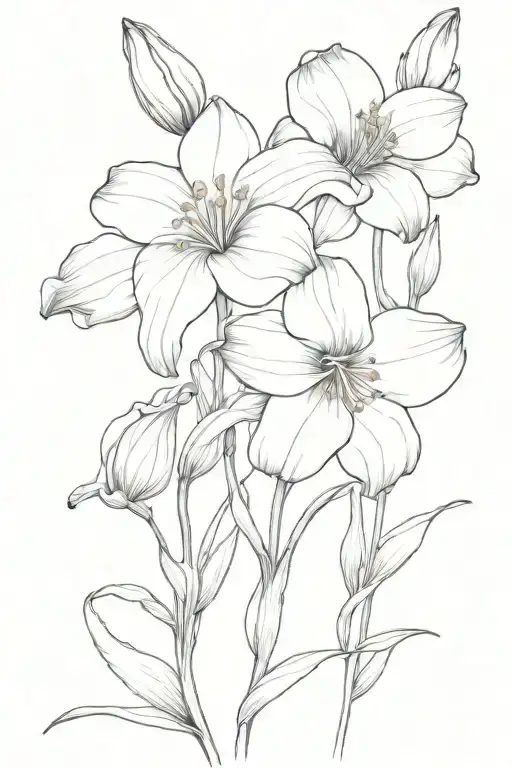 daisy flower and Lilly flower and poppy flower and gladiolus flower and amaryllis flower and rose flower  tattoo design idea