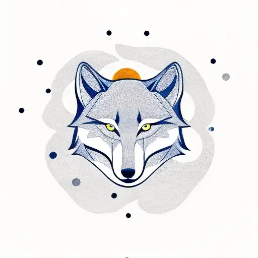 A minimalist tattoo design showcasing a howling wolf with the letter C forming the moon, signifying the client's connection between their work and the guiding presence of their family. tattoo design idea