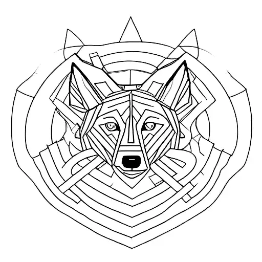 A minimalist tattoo of a wolf and the letter C intertwined, representing the client's love for both their favorite animal and initial. tattoo design idea