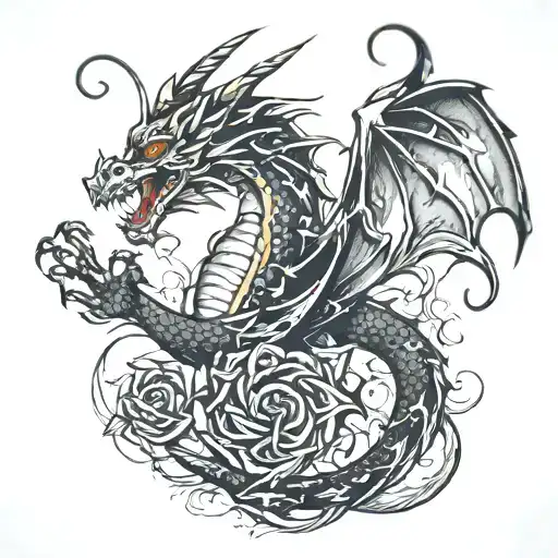 gothic style dragon tattoo tattoo design idea