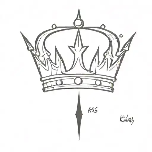 King's Crown Date of birth tattoo design idea