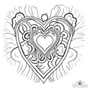A heart-shaped design with the names Nandita and Kanishk intertwined tattoo design idea