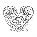 A heart-shaped design with the names Nandita and Kanishk intertwined tattoo design idea