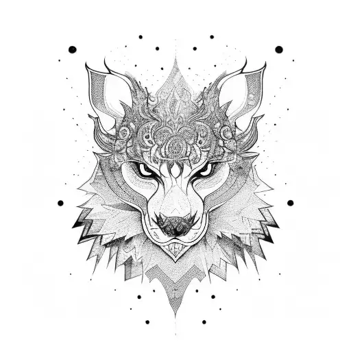 abstract with name "Mishka" tattoo design idea